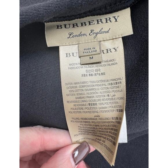 Men's Burberry Black Rare Hooded Reversible Quilted Puffer Jacket Size M - Picture 10 of 13